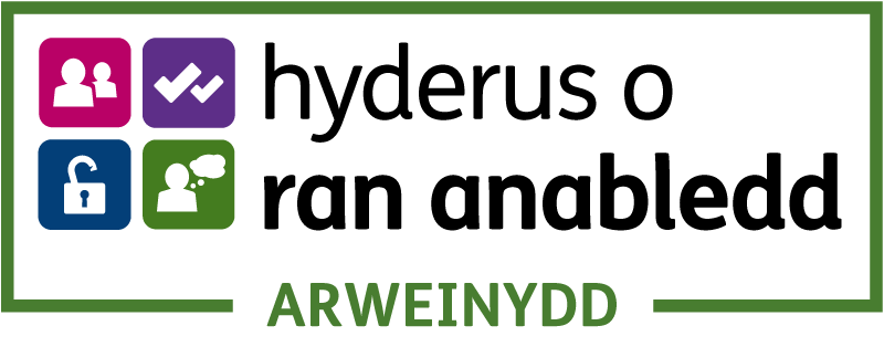 Logo: Hyderus o ran anabledd arweinydd